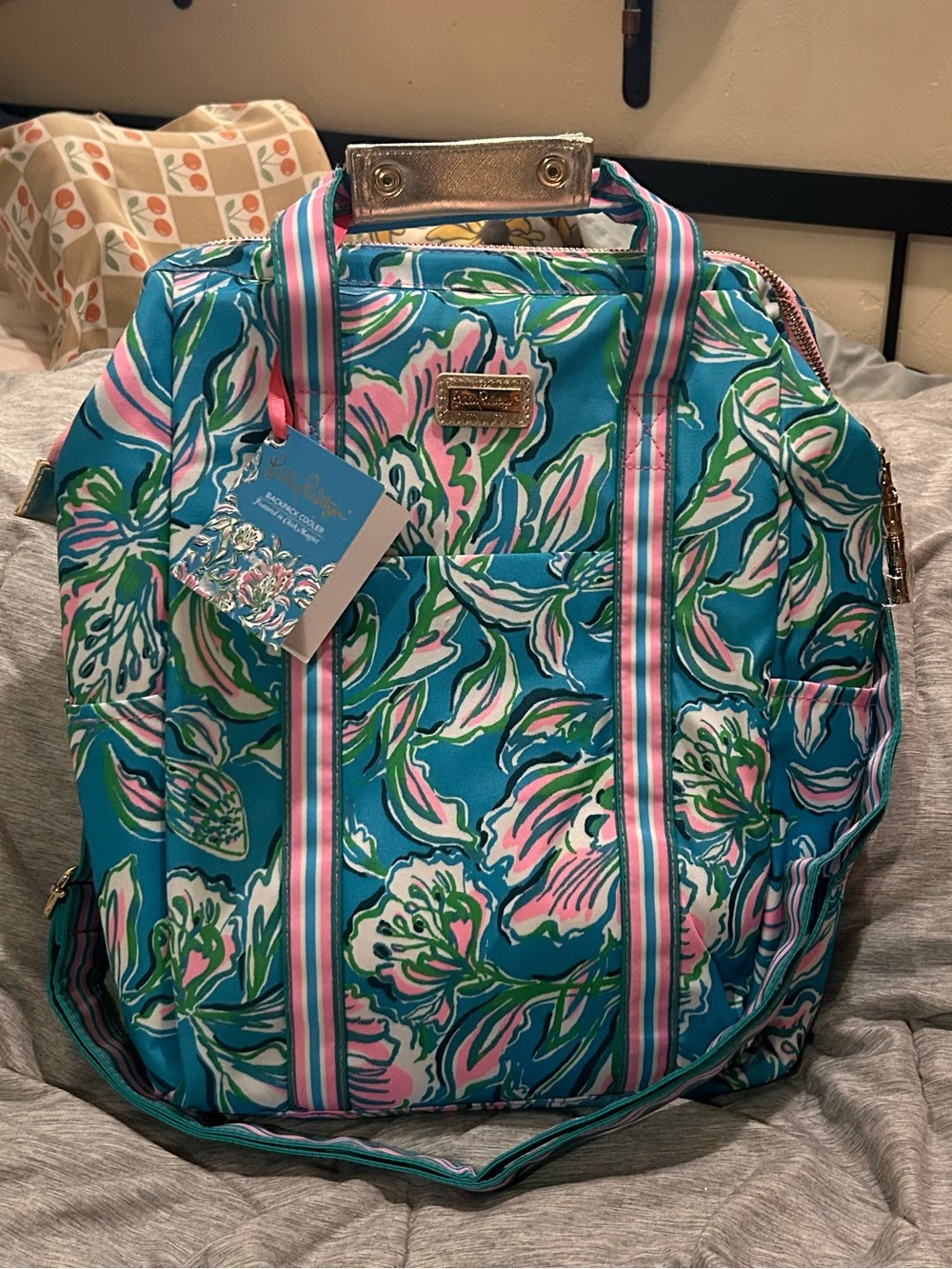 Lilly Pulitzer Insulated Backpack Cooler In Tropical "Chick Magnet" Print NWTS